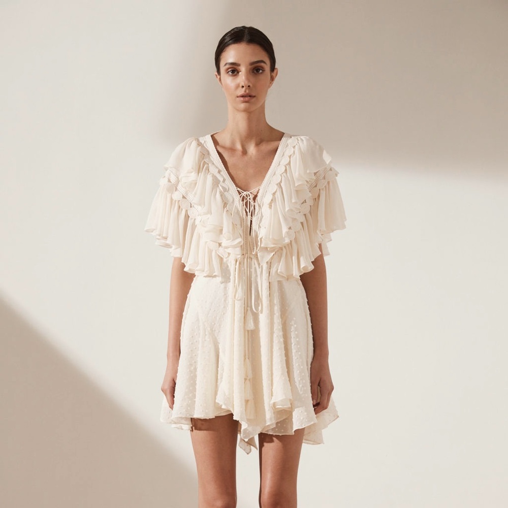STELLA RUFFLE DRAWSTRING MINI DRESS

NWOT